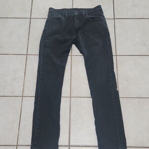 Levi’s Mens Slim Fit Black Jeans Dark Wash Denim Button Zip Pockets Casual
